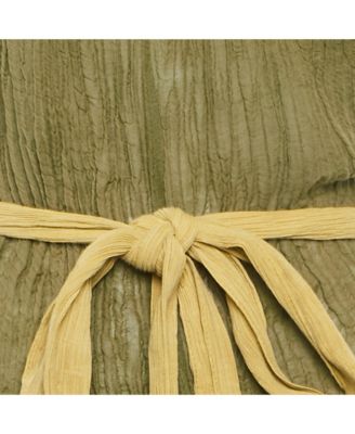 Women's Olive Green Ramie & Cotton Belted Jumpsuit