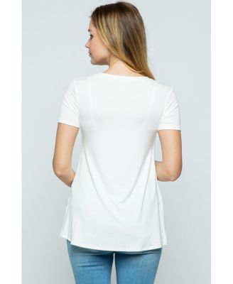 Maternity Short Sleeve Layered Wrap Nursing Top