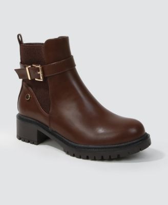 Shane Chelsea Booties with Buckled Strap Detail