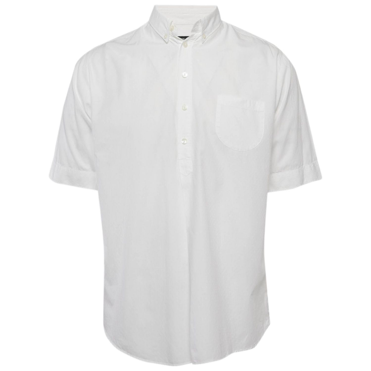 Men's White Cotton Half Sleeve Shirt
