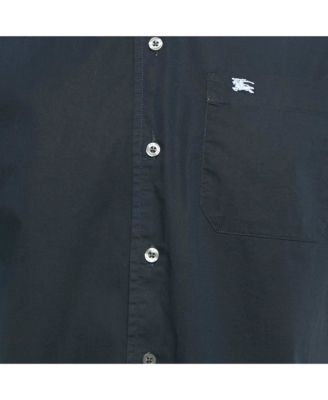 Men's Navy Blue Cotton Short Sleeve Shirt