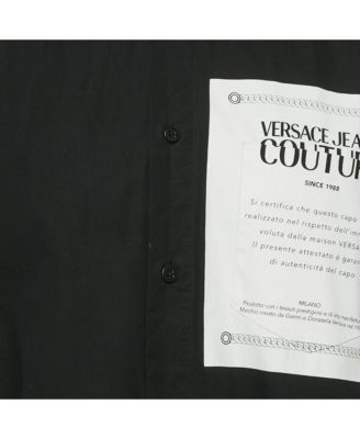 Men's Jeans Couture Black Printed Cotton Shirt