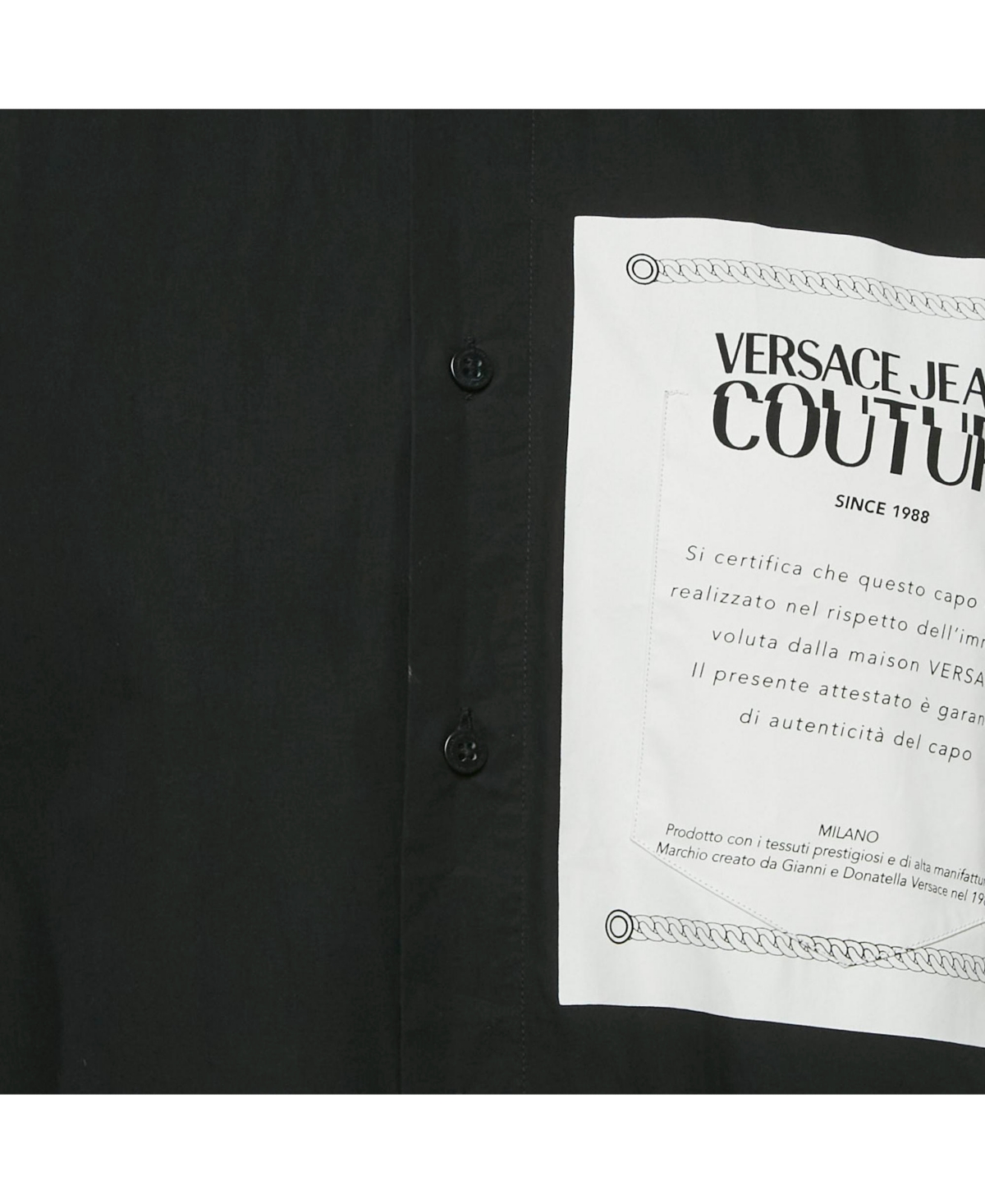 Pre-Owned Versace Men's Jeans Couture Black Printed Cotton Shirt