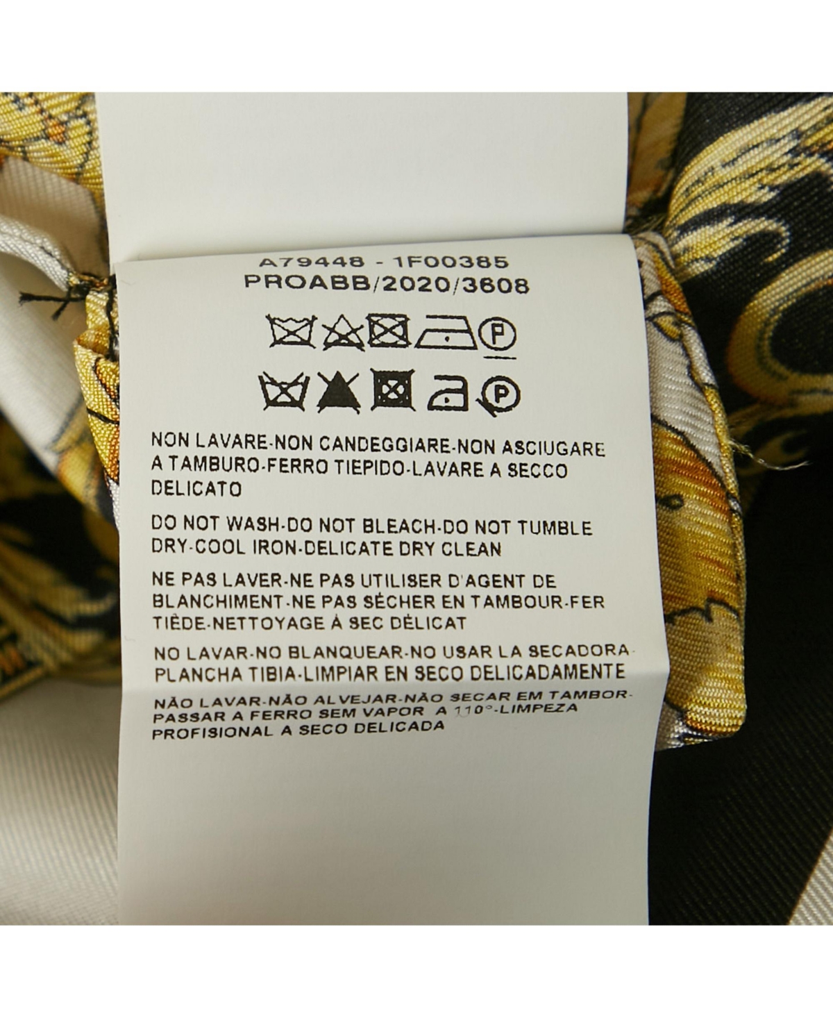 Pre-Owned Versace Women's Yellow/black Barocco Print Silk Pleated Mini Skirt