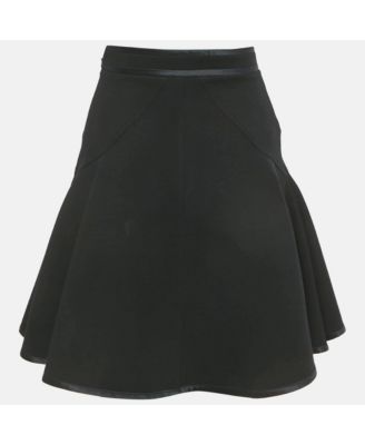 Women's Black Knit Flared Mini Skirt