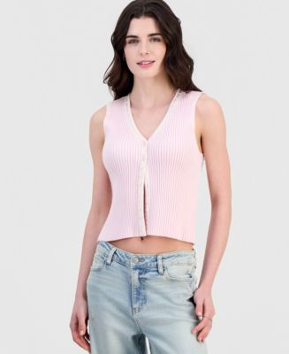 Hippie Rose Juniors' Ribbon-Trim Sweater Vest - Macy's