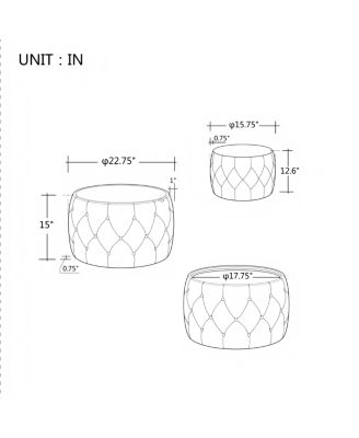 Luxurious Velvet Nesting Ottomans (Set of 2)