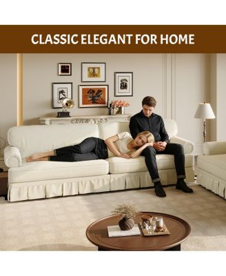 Luxuriously Comfortable 3&4-Seater Cloud Couch, Chenille Sofa with Rolled Arms