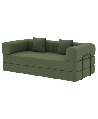  Convertible Corduroy Sleeper Sofa Bed with Pillow