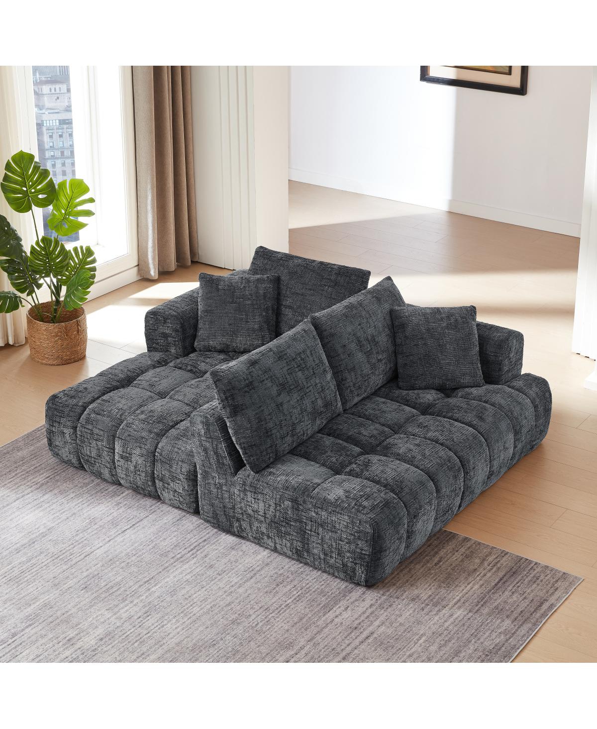 Streamdale Furniture Chenille L-Shape Luxury Sectional Oversized Sofa, Minimalist Design