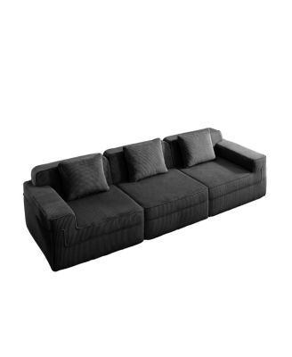 Modular 3 Seat Boneless Sofa, Cloud Sectional Couch with Deep Seat