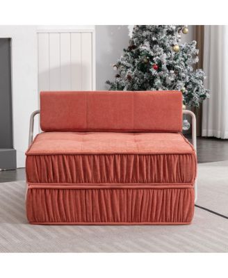  Orange Folding Sofa, Futon Sleeper Chair, Convertible Chair & Mattress