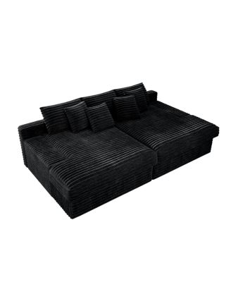  Modular Sectional Sofa Seat, Upholstered Couch for Living Room, Black