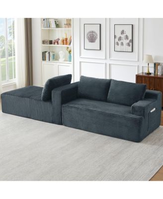 Streamdale L-Shaped Cloud Sectional Sofa, Deep Seat, Modular Sleeper, Dark Gray