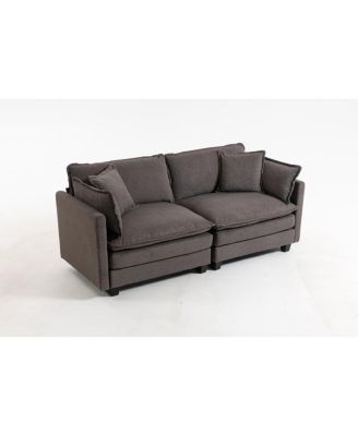 Streamdale Modern 2-Seat 78.74" Sectional Sofa with Waist Pillows and Chaise Lounge