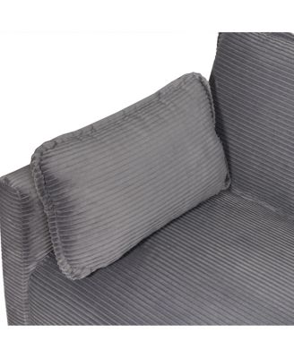 Streamdale 48" Corduroy Loveseat Couch with Cushions & Side Storage