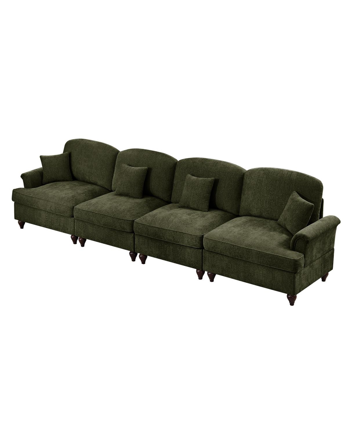 Streamdale Furniture Elegant Mid Century 4 Seater Sofa with Flared Arms and Skirts
