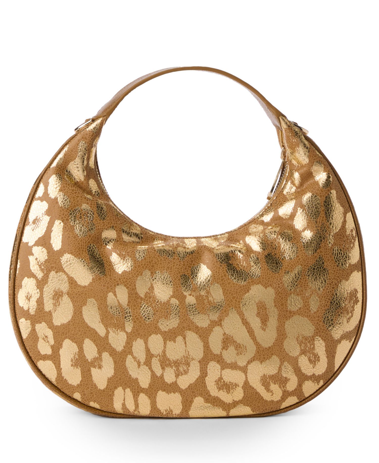 Mindy Glimmer Small Leather Crescent Crossbody Bag