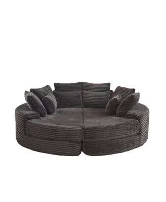 Streamdale Corduroy Oversized Recliner, Converts to 2 Recliners, Sofa Bed, Neck Pillow