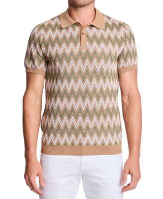 Men's Zig Zag Print Polo Shirt