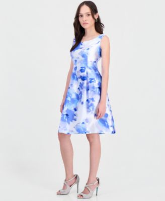 Petite Printed Sleeveless A-Line Dress