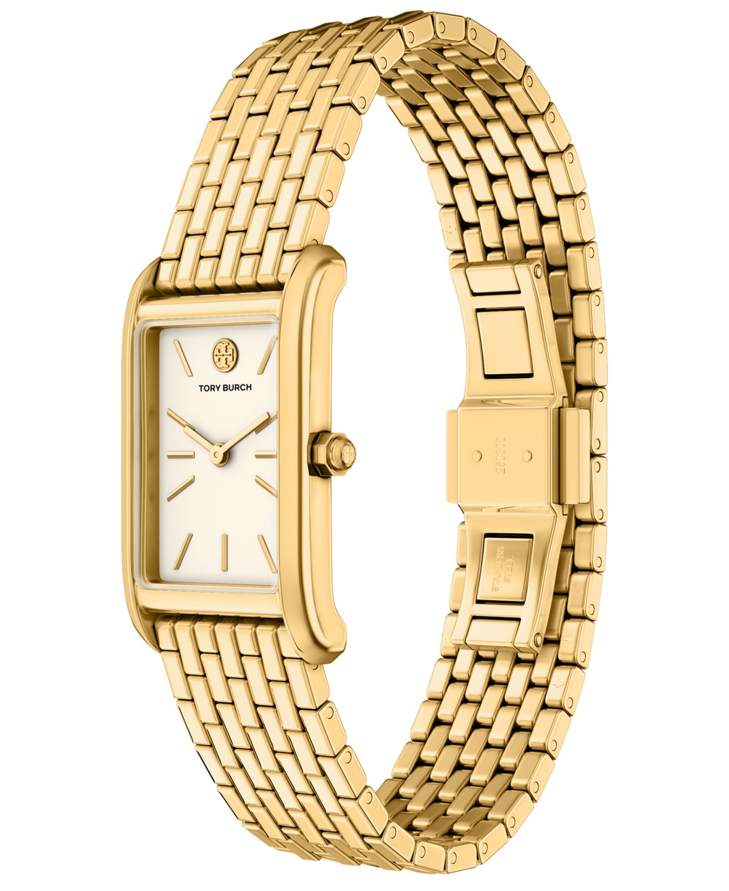 Женские часы Tory Burch The Eleanor Slim Quartz Two-Hand Gold Stainless Steel Watch, 22mm — фото 6