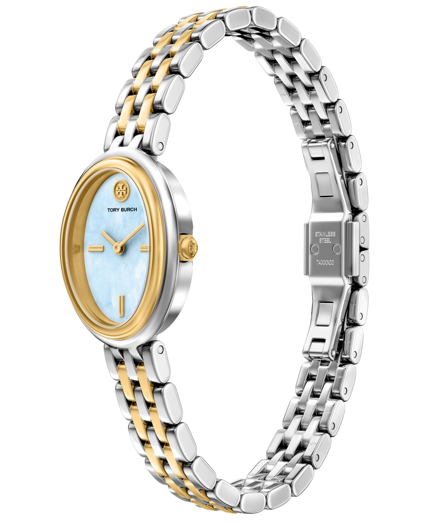Женские часы Tory Burch The Oval Quartz Two-Hand Two-Tone Stainless-Steel Watch, 22mm — фото 6