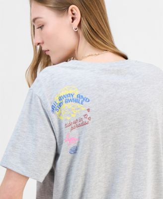 Juniors' Coastal Hit Crewneck Graphic T-Shirt