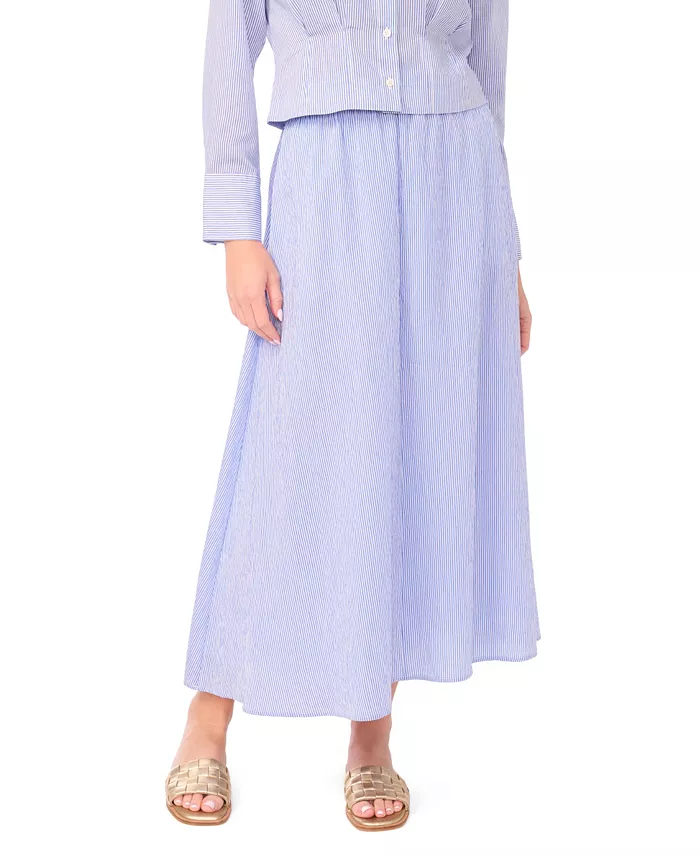 Women's Elastic Waist Flowy Maxi Skirt