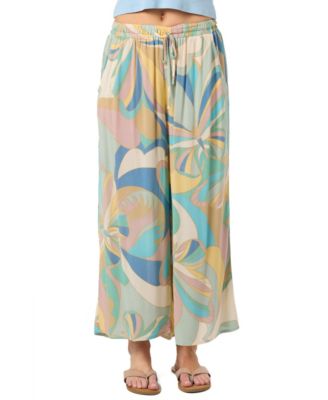 Juniors' Rosalie Elastic Waistband Butterfly Printed Pants