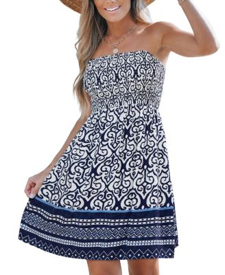 Women's Retro Dream Ornate Mini Beach Dress
