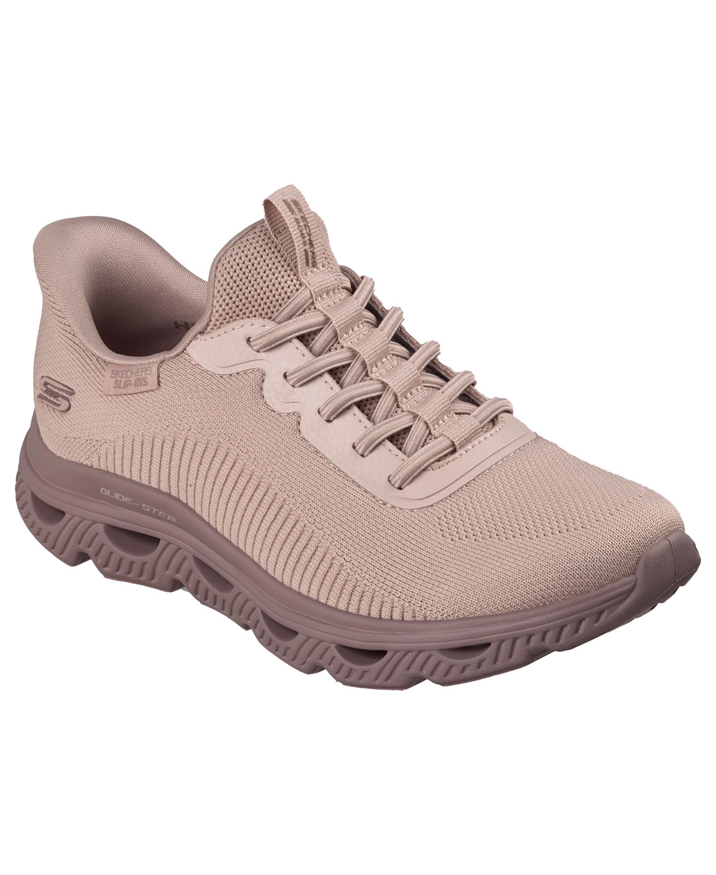 Женские кроссовки Skechers Slip-Ins: Bobs Sport Arcs Wave Walking, цвет: Пудровый — фото 1