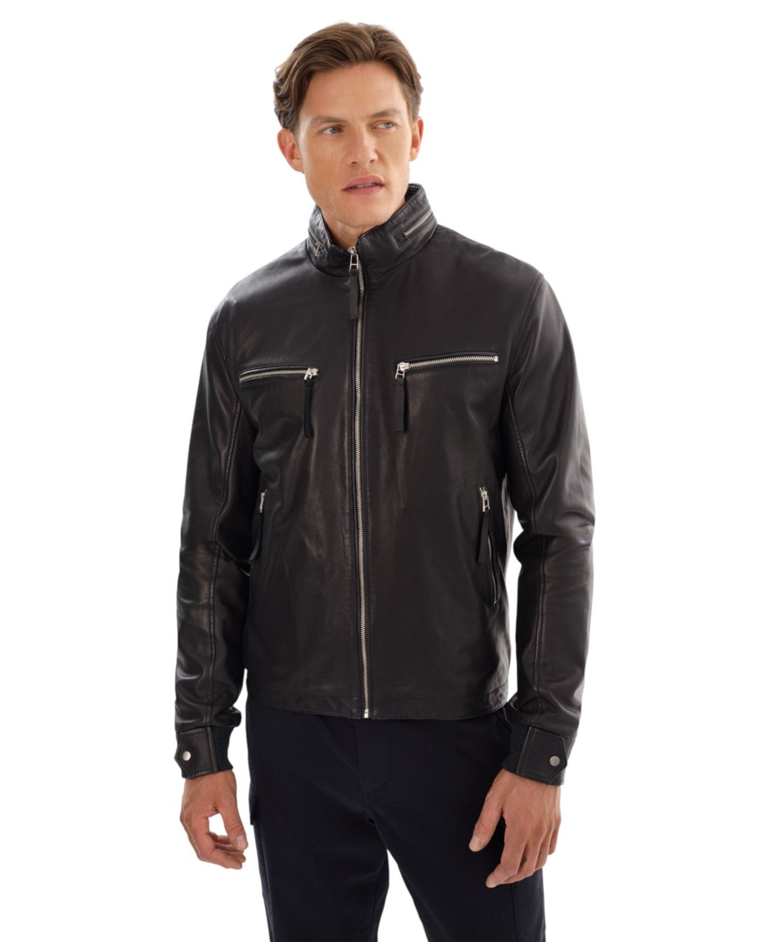 Men's CALTON Leather Bomber Jacket