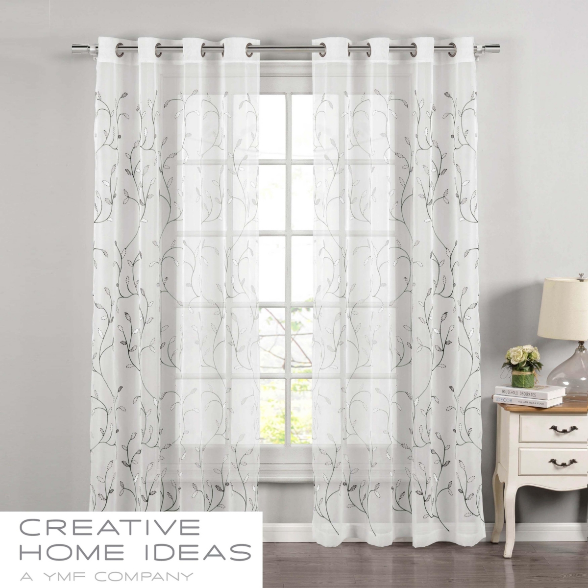 Creative Home Ideas Wavy Leaves Sheer Window Curtains
