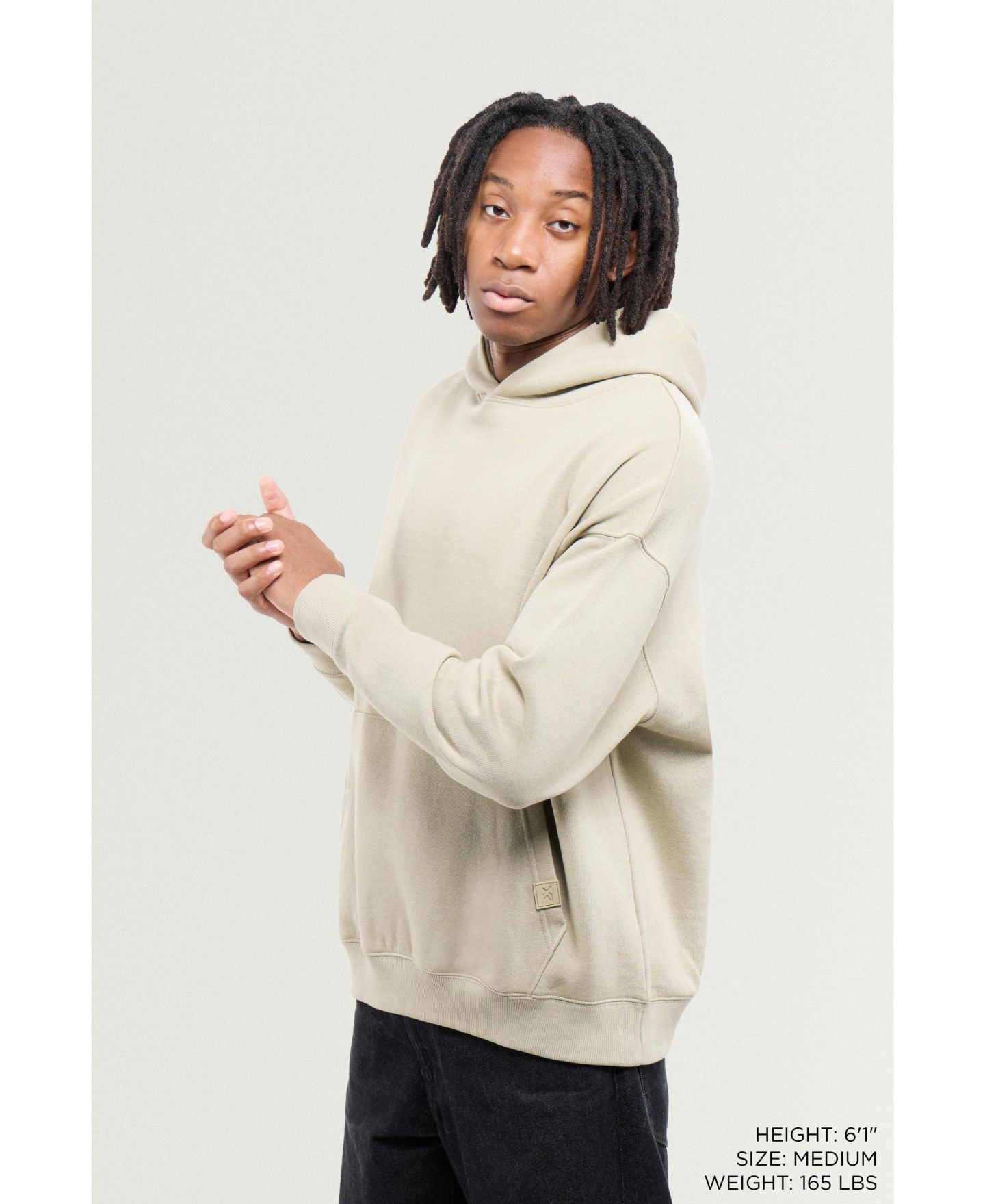 Мужское худи XRAY X RAY Oversized Drop-Shoulder Long-Sleeve Pullover, цвет: Бежевый, вариант 1 — фото 7