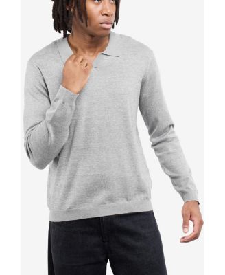 X RAY Men's Long Sleeve Sweater Johnny Collar Polo