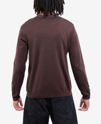 X RAY Men's Long Sleeve Sweater Johnny Collar Polo