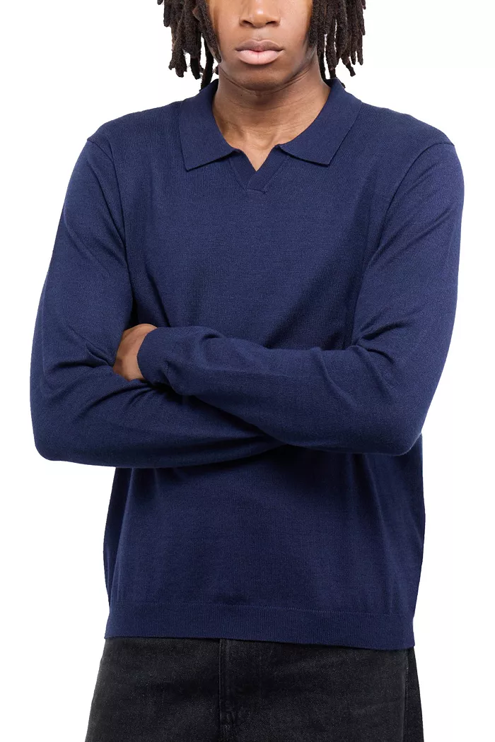 Men's Long Sleeve Sweater Johnny Collar Polo - thumbnail 4