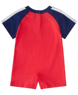 Baby Boys' Short-Sleeve 3-Stripe Coverall