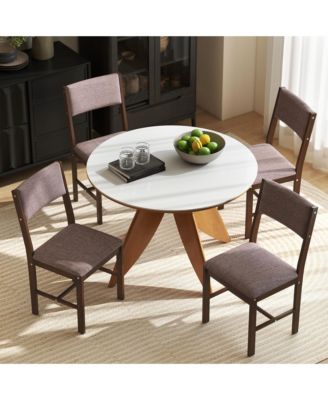 Dining Chairs Set of 4, Linen Upholste Kitchen Chairs,