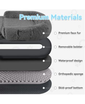 71" Extra Large Dog Bed for People - Foldable Plush Sofa for You & Pet