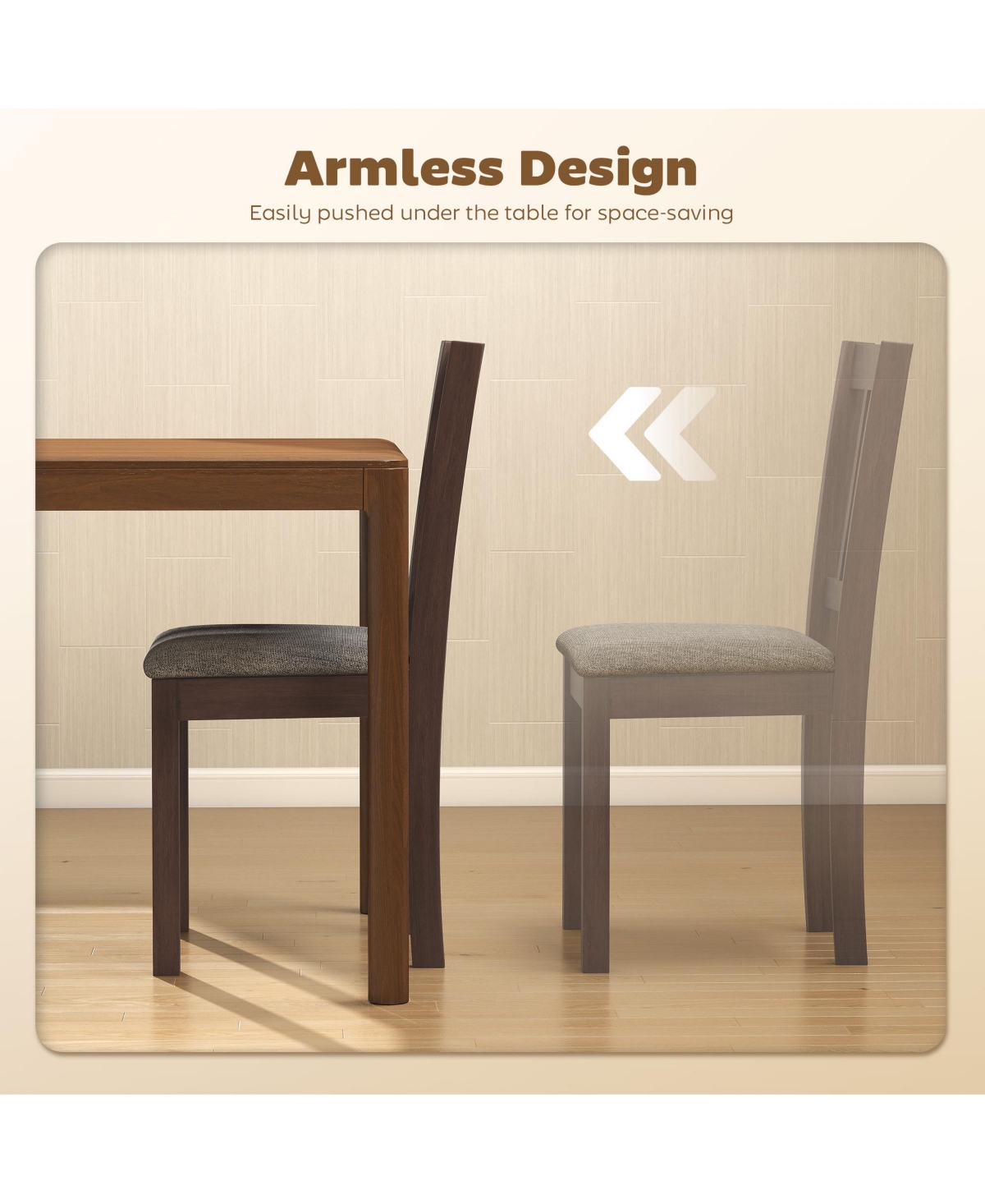 Homcom Dining Chairs Set of 2, Linen Upholste Kitchen Chairs,