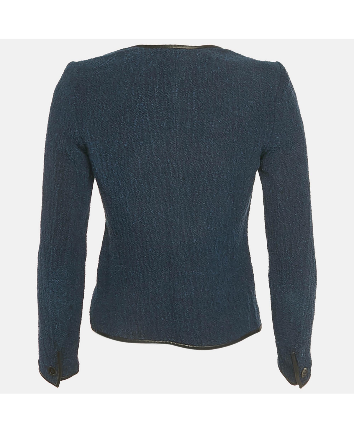 Pre-Owned Isabel Marant Women's Blue Leather Trim Tweed Jacket