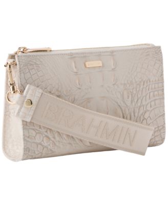 Adia Croc-Embossed Small Zippered Wristlet 