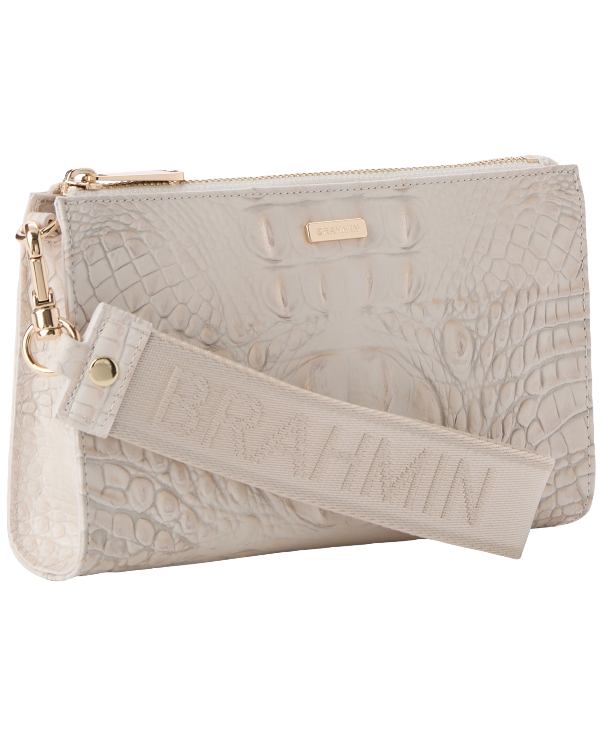 Brahmin Adia Croc-Embossed Zippered Wristlet