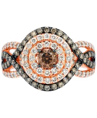 Chocolate Diamond (0.81 ct. t.w.) & Nude Diamond (0.83 ct. t.w.) Ring in 14k Strawberry Gold