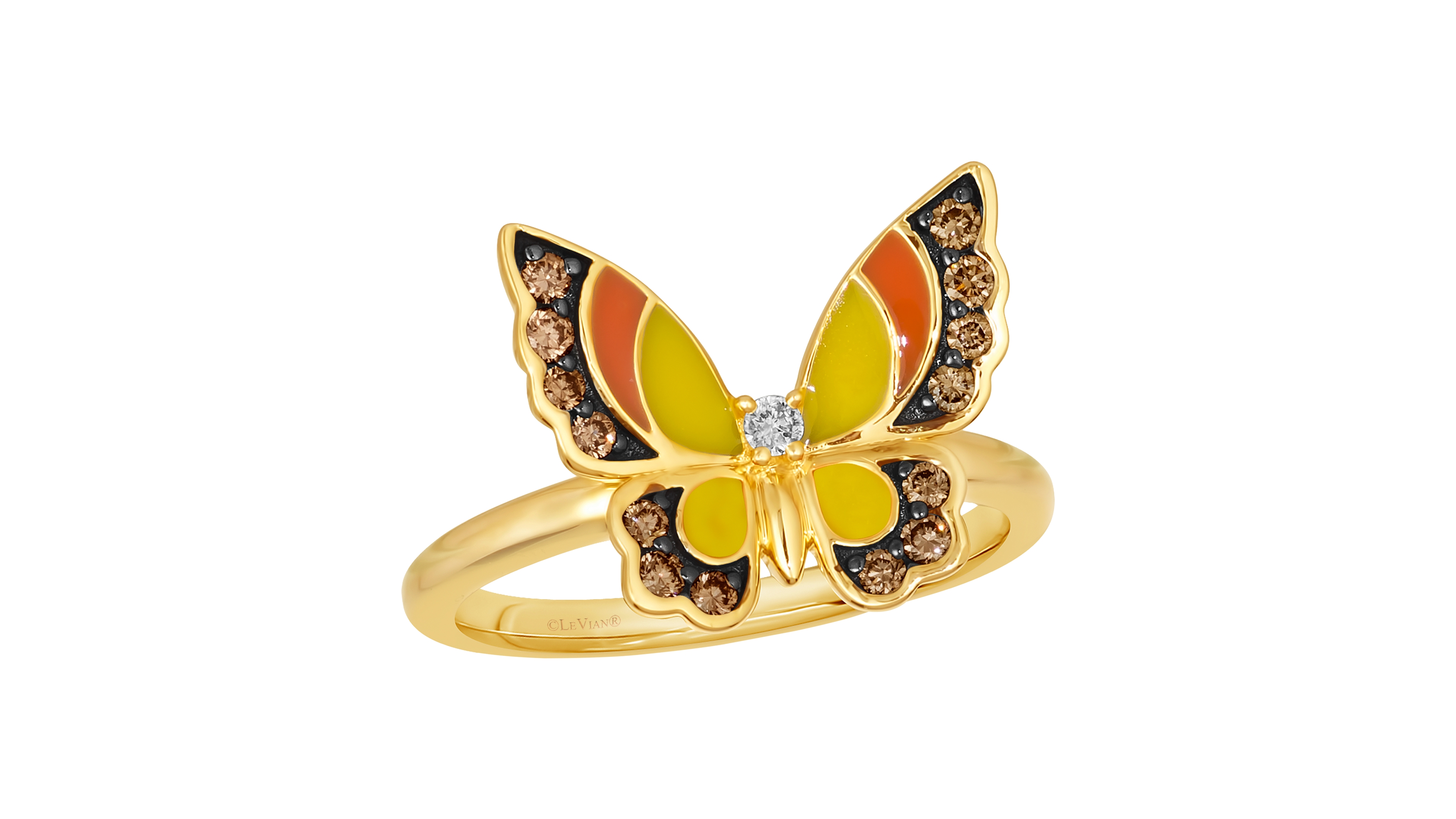 Le Vian Enamel Chocolate Diamond (0.23 ct. t.w.) & Nude Diamond (0.02 ct. t.w.) Ring in 14k Honey Gold