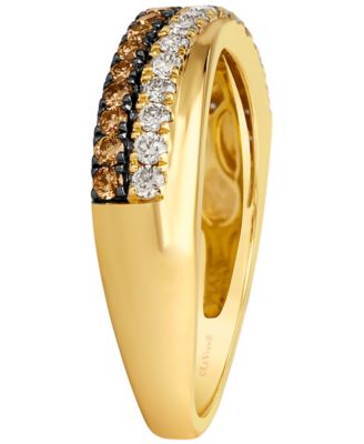 Chocolate Diamond (0.27 ct. t.w.) & Nude Diamond (0.27 ct. t.w.) Ring in 14k Honey Gold