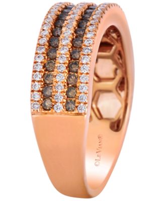 Chocolate Diamond (0.41 ct. t.w.) & Vanilla Diamond (0.32 ct. t.w.) Ring in 14k Strawberry Gold