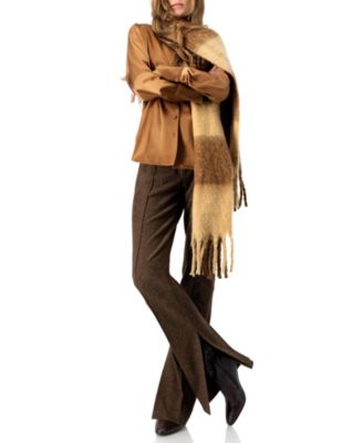 Women's Solid Long Sleeve Satin Shirt